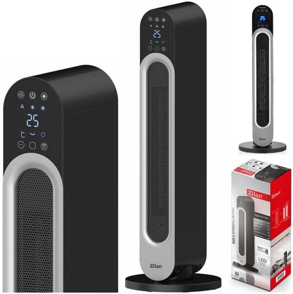 Aeroterma turn Zilan ZLN5657 Negru, 2200W, protectie la supraincalzire, 3 trepte de viteza
