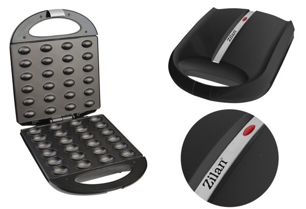 Aparat pentru preparat nuci Zilan ZLN2816 Negru, 24 jumatati sau 12 nuci intregi, 1600W, indicator luminos, Placi Neaderente