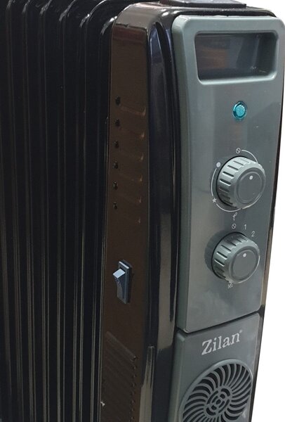 Calorifer electric cu ulei ZILAN ZLN1963 Negru, termostat reglabil, 2500W, 11 elementi