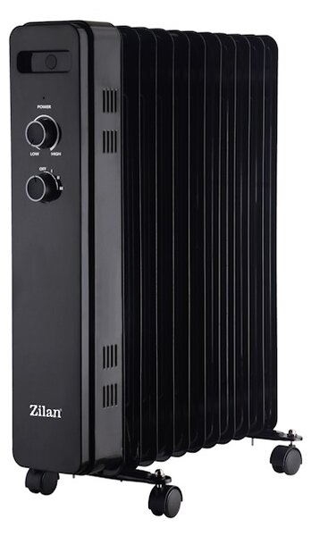 Calorifer electric zilan ZLN8450 Negru, putere 2500W, 11 elementi, siguranta la cadere