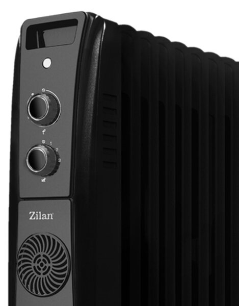 Calorifer electric cu ulei ZILAN ZLN1963 Negru, termostat reglabil, 2500W, 11 elementi
