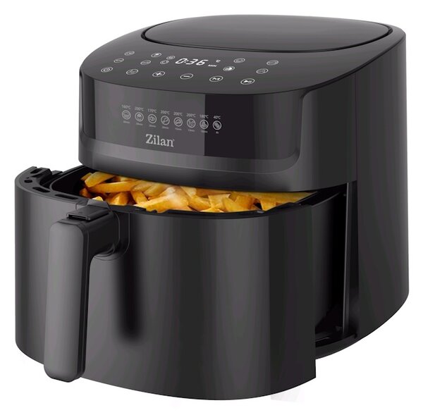 Friteuza cu aer cald Zilan ZLN7999 Negru, putere 1800 W, ecran digital, panou cu comenzi tactile