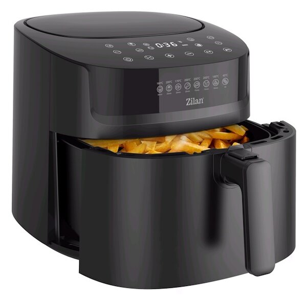 Friteuza cu aer cald Zilan ZLN7999 Negru, putere 1800 W, ecran digital, panou cu comenzi tactile