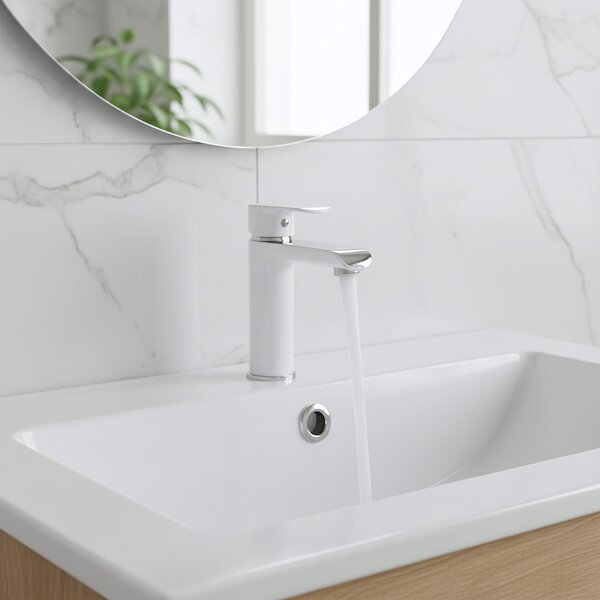 Baterie pentru baie REA Bloom White Chrom Low
