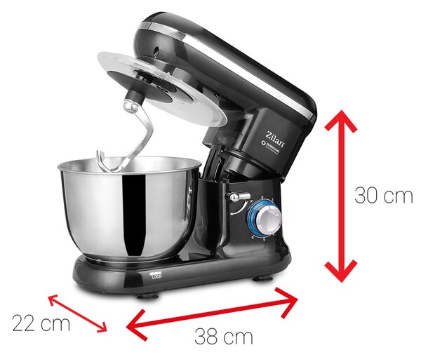Multi-mixer Hurricane Zilan ZLN3185,negru 6 trepte + puls, 4.5L., 1000W