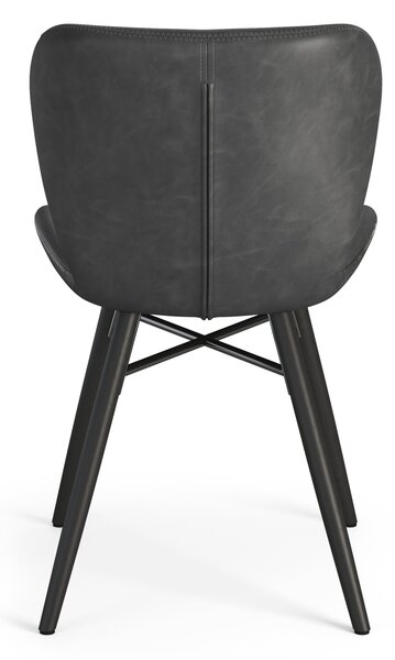 MAZZONI EXPORT ALTEA Piele ecologică Neagră (Gri închis)/picioare negre - SCAUN MODERN PENTRU LIVING/SUFRAGERIE/BUCĂTĂRIE/BIROU