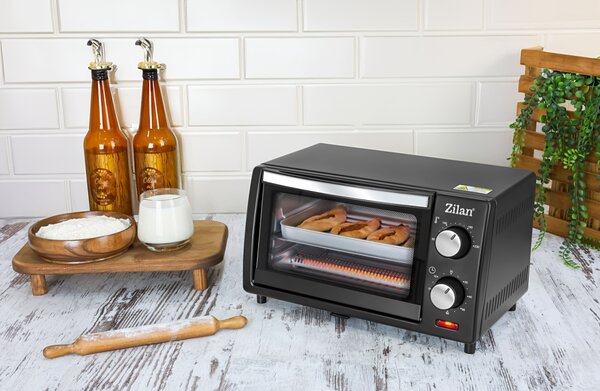 Mini cuptor Zilan-Roza ZLN4328, 9L, 800W, Geam dublu, Temporizator 60 min