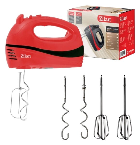 Mixer electric ZILAN ZLN8401, 300W, 5 viteze, Rosu