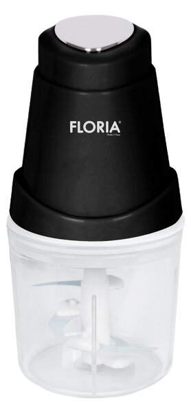 Tocator legume-fructe Floria ZLN2570 Mini Chopper , Putere 250W, Capacitate 0.6L, Lame din otel inoxidabil, Negru