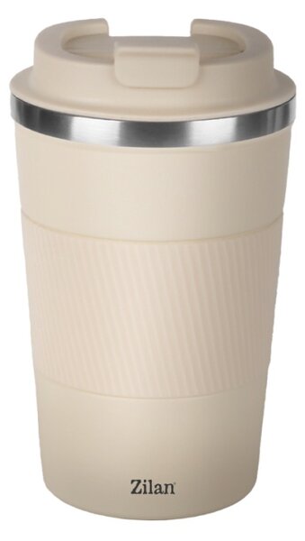 Cana de cafea Zilan ZLN9877 termos, capacitate 380ml, interior din inox, pereti dublii, crem