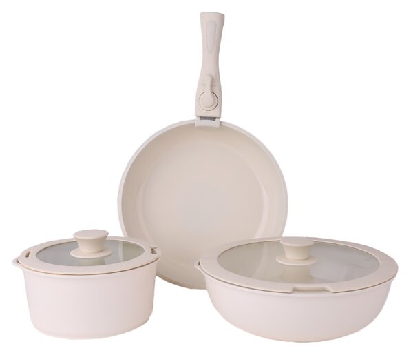 Set vase de gatit Zilan ZLN0965 din 8 piese, 5 straturi de material, compatibil cuptor