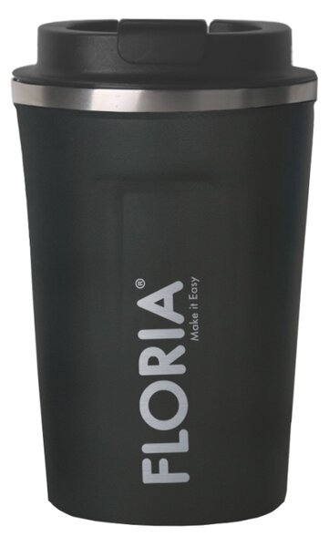 Cana de cafea Floria ZLN9970 tip termos, capacitate 380ml, interior din inox, pereti dublii, gri