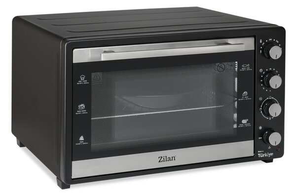 Cuptor electric Zilan ZLN3480 cu ventilator, Putere 2500W, Capacitate 80L, Timer, Geam dublu, Termostat reglabil, Temperatura maxima 250 grade C