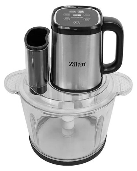 Tocator legume-fructe Zilan ZLN2767 digital multifunctional, Vas sticla capacitate 3L, 4 functii presetate, Lame din titan, Putere 500W