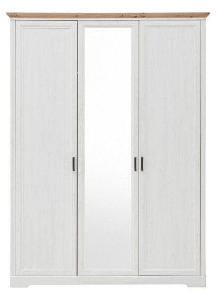 Dulap JASMIN, alb/stejar artisan, PAL, cu 3 usi, 164x64x220 cm