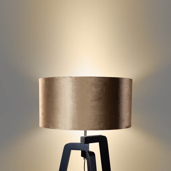Lampă de podea neagră cu abajur din catifea bronz 50cm - Puros