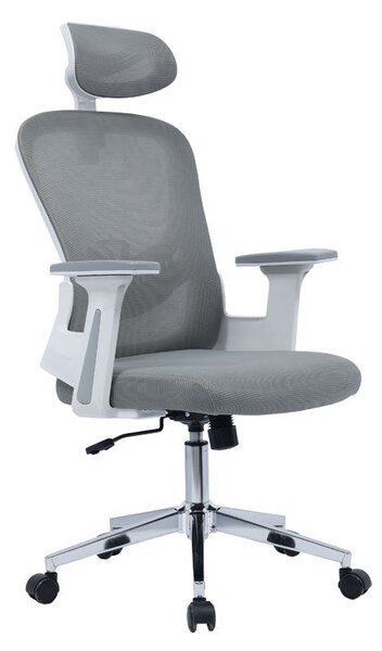 Scaun de birou manager Ignatius mesh, Gri - Negru, 110-120x65x45 cm
