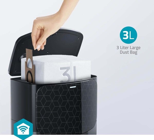 Nedis WIFIVCL002CBK - Aspirator robot Wi-Fi Tuya cu mop, negru + DO
