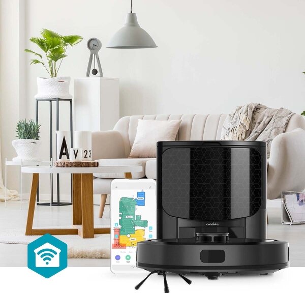 Nedis WIFIVCL002CBK - Aspirator robot Wi-Fi Tuya cu mop, negru + DO
