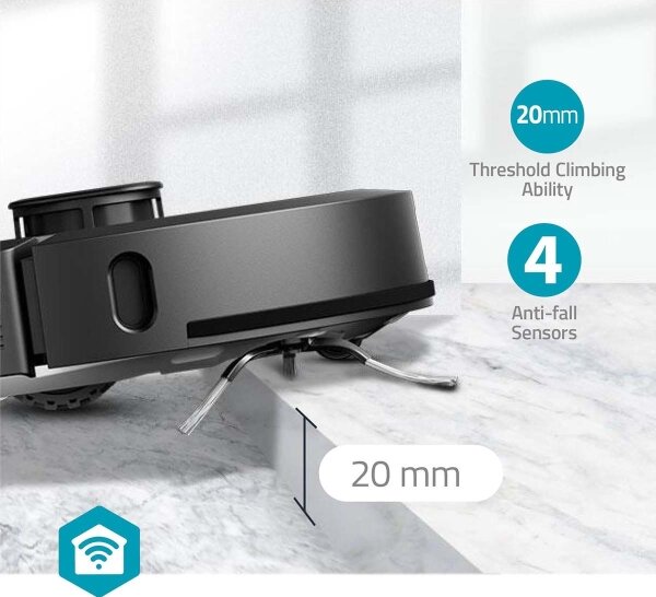 Nedis WIFIVCL002CBK - Aspirator robot Wi-Fi Tuya cu mop, negru + DO