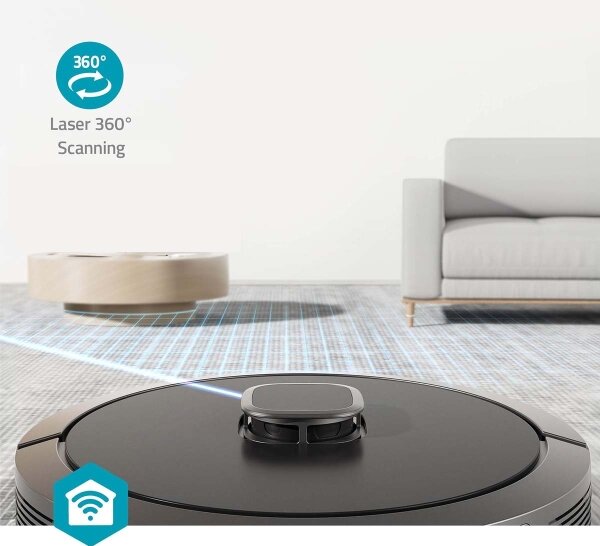 Nedis WIFIVCL002CBK - Aspirator robot Wi-Fi Tuya cu mop, negru + DO
