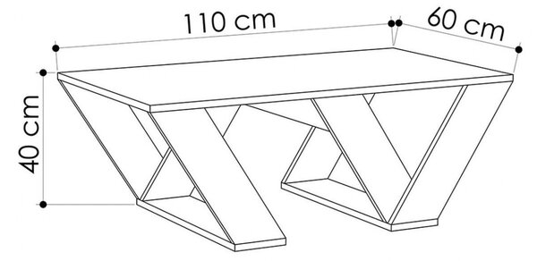Masuta de Cafea Pipra Alb 110x60x40 cm