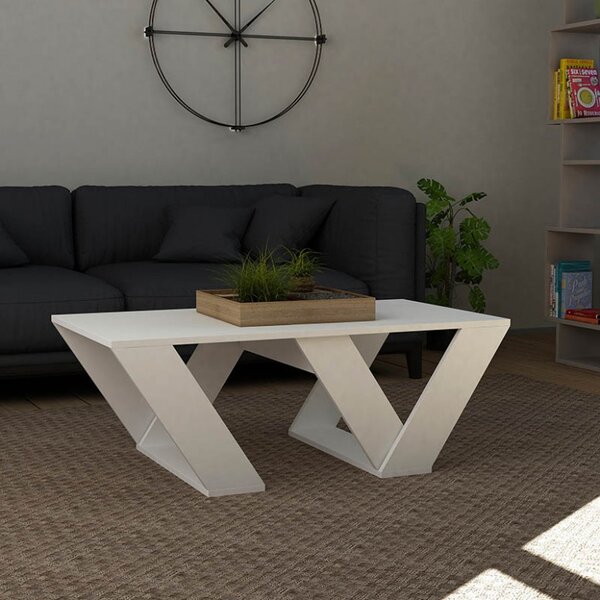 Masuta de Cafea Pipra Alb 110x60x40 cm