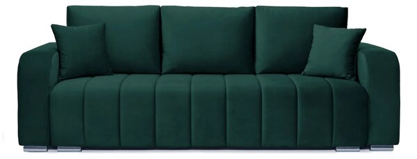 Canapea Extensibilă 3 locuri DIEGO, cu ladă de depozitare, 230x92x90 cm, Velutto-Verde