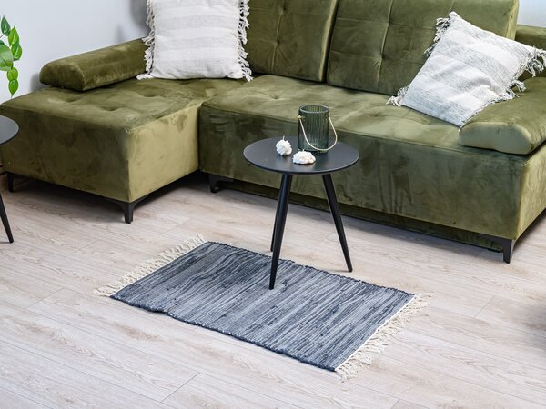 Covor RENSKE 60x90 cm, negru/dungi