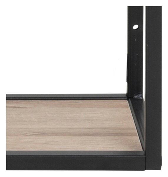 Bibliotecă de perete neagră/în culoare naturală cu aspect de lemn de stejar 75x91 cm Seaford – Actona