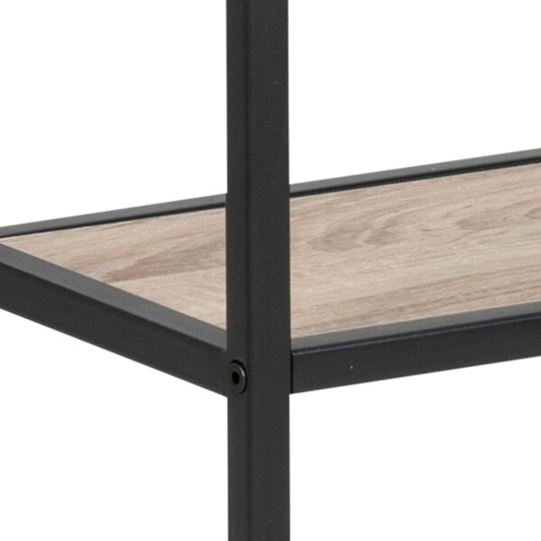 Bibliotecă de perete neagră/în culoare naturală cu aspect de lemn de stejar 75x91 cm Seaford – Actona