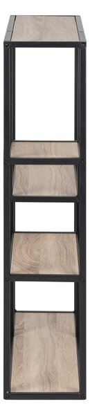 Bibliotecă de perete neagră/în culoare naturală cu aspect de lemn de stejar 75x91 cm Seaford – Actona