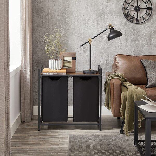 Consola de depozitare Vasagle, 2 cosuri de depozitare, BLH201B01, Maro Rustic