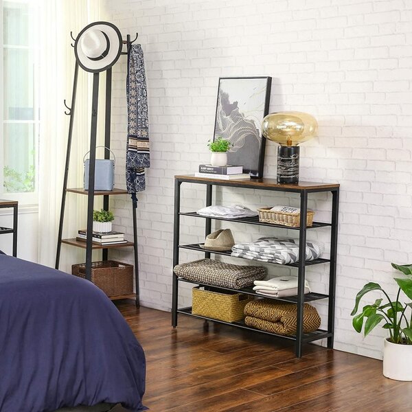 Raft pentru Pantofi Model Jesse, Maro rustic, 100x30x92.5 cm