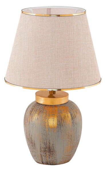 Veioză crem/aurie cu abajur textil (înălțime 47 cm) Yakamoz – Opviq lights