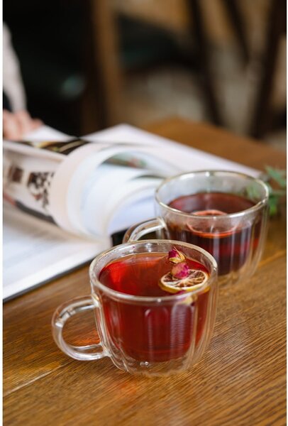 Cești 2 buc. pentru cappuccino din sticlă 350 ml Tulip – Vialli Design