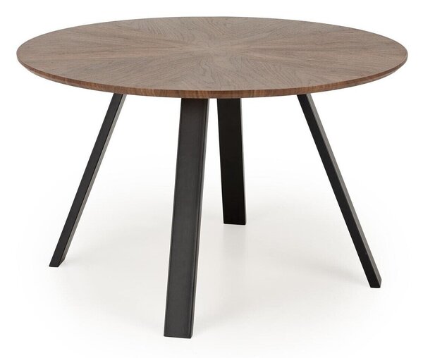 Masă Houston 1875Nuc, Negru, 7cm, MDF, Furnir din lemn natural, Metal