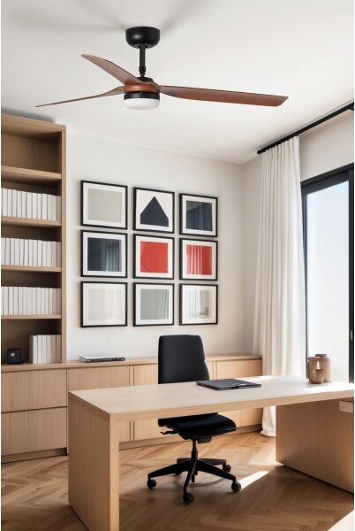 FARO 33817WT1S-LED Ventilator de tavan LED dimabil PUNT M 18W/230V CCT, diam. 132 cm, maro/negru WT+DO