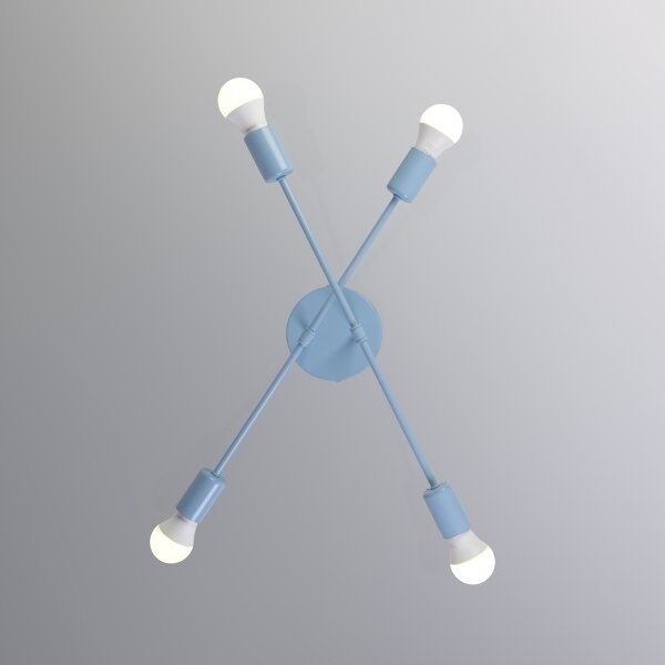 Lustră aplicată CAMBRIDGE 4xE27/15W/230V albastră