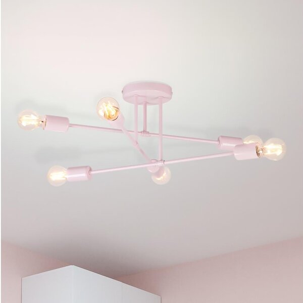 Lustră aplicată CAMBRIDGE, 6 x E27, 15 W, 230 V, roz