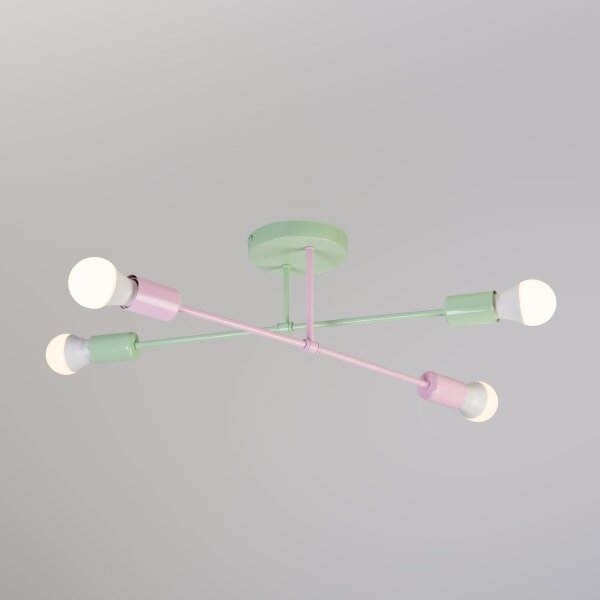Lampă de tavan aplicată CAMBRIDGE, 4 x E27, 15 W, 230 V, verde/roz