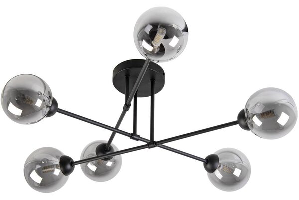 Lustră aplicată OBSIDIAN 6xG9/10W/230V negru/gri fumuriu