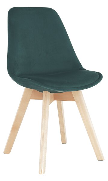 Scaun, catifea Velvet smarald/lemn fag, LORITA