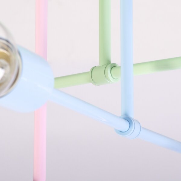 Candelabru aplicat CAMBRIDGE, 6 x E27, 15 W, 230 V, verde/albastru/roz