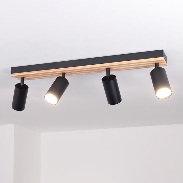 Brilagi - Spot SELE WOOD ACOUSTIC, 4x GU10, 30W, 230V, negru/lemn