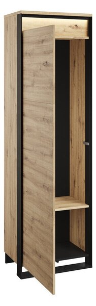 Dulap Luliru 143Stejar artizan, Negru, 20x6x4cm, Uși dulapUși dulap: Cu balamale