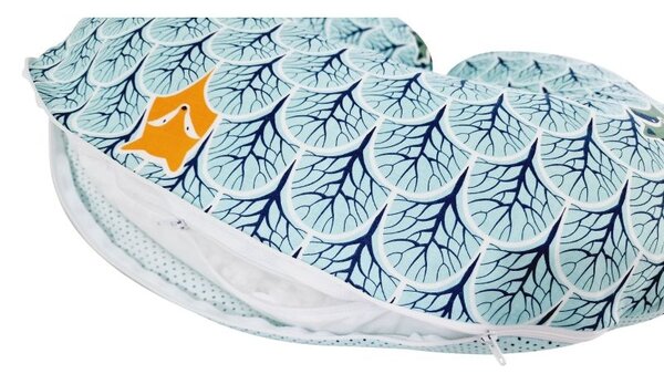 Perna pentru alaptare multifunctionala 3 in 1 Kidizi Celia All Mint Stars, poate fi utilizat ca si suport tummy time si fotoliu bebe