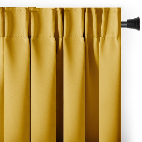 Draperie galbenă dimout (semi-opacă) 140x175 cm Kierra – Restilo