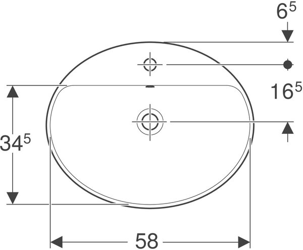 Geberit Variform lavoar 60x48 cm ovale încastrat alb luciu 500.725.00.2