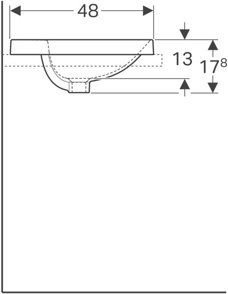 Geberit Variform lavoar 60x48 cm ovale încastrat alb luciu 500.725.00.2